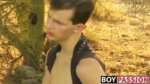 Twink slides dildo in Jasper Robinsons ass until he cums