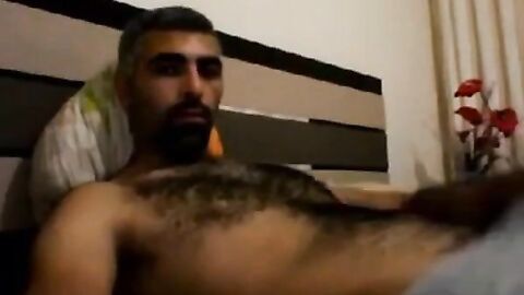 Hairy Horny Daddy Strokes His Big Cock