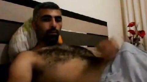 Hairy Horny Daddy Strokes His Big Cock