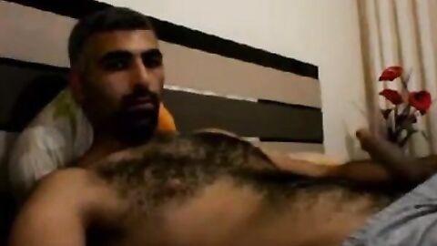 Hairy Horny Daddy Strokes His Big Cock