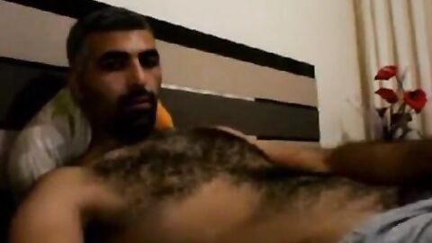 Hairy Horny Daddy Strokes His Big Cock