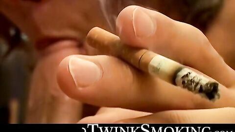 Twink buddies Dillon Samuels and Kyros Christian had fun in a hardcore smoke sex
