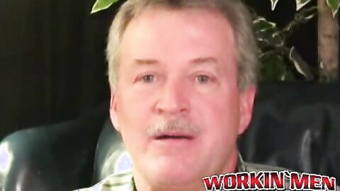 Older hairy man does solo interview and masturbates on cam