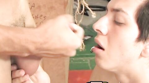 Skinny Latino twink barebacked by his big dicked boyfriend