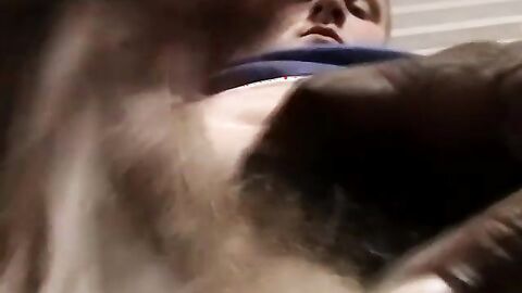 Amateur jerks off while black guy licks his cock and balls