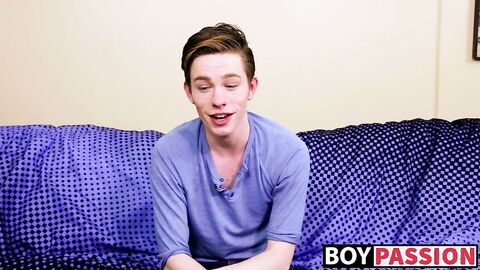 Twink interviewed before shoving fingers inside of his ass