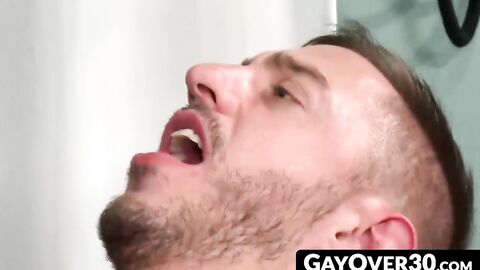 GayOver30.com - Dolf bends Bryan Cole over for an intense anal fucking session