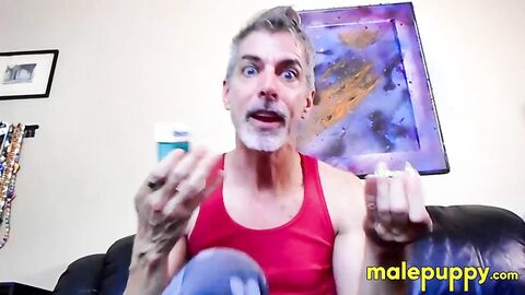 Nasty daddy Richard Lennox jerks off in the tub and blows cigarette smoke in your fac