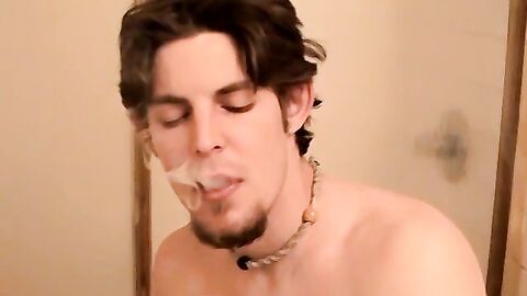 Horny straight stud Maxxx Pound released his load after a softcore jerking and smokin
