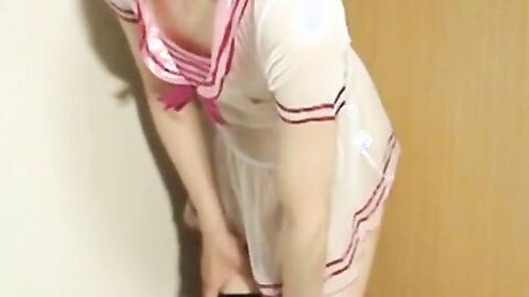 Asian Crossdresser Mikazuki Masturbates