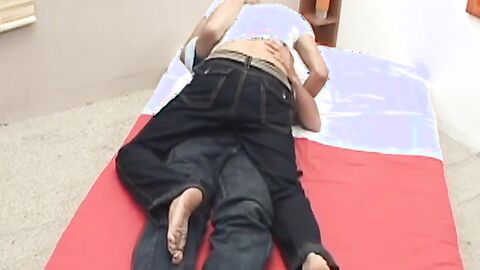 Barebacked twink gets ravaged ass blasted with hot cum