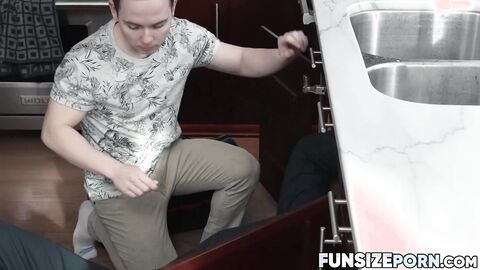 FunsizePorn.com - Pervy Danny stuffed his mouth with the thick throbbing pipe of Cain