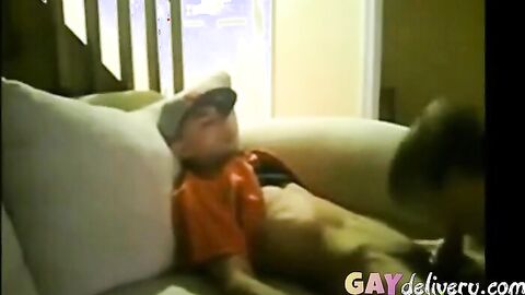 Daddy Gives Twink Thug His First BJ