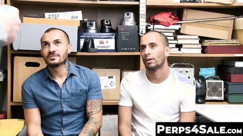 Perps4Sale.com - Handsome muscle guard dominates two inked criminals