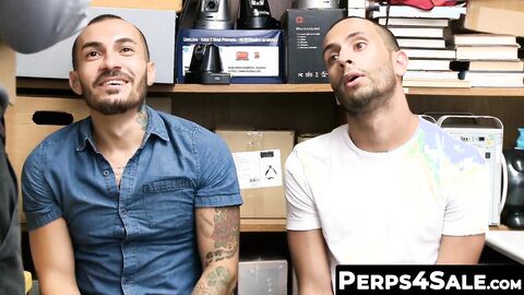 Perps4Sale.com - Handsome muscle guard dominates two inked criminals