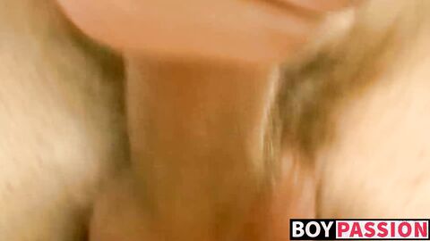 Skinny teen Seth sucks on rock hard cock from tattooed buddy