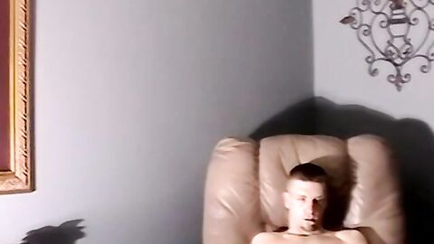 Horny amateur jerks off his hard cock with fleshlight solo