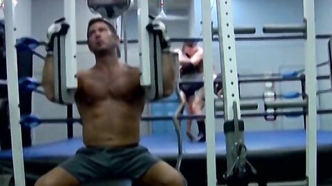 Trainer Luca Ciccone joins in a hot steamy trio tormenting with a twink sub