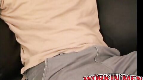 Bald big cocked amateur jerks off solo and cums on plate