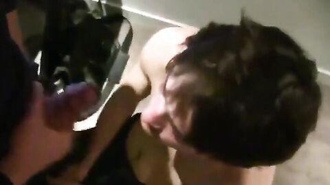Twink Spits Out My Cum After a Big-Cock Blowjob