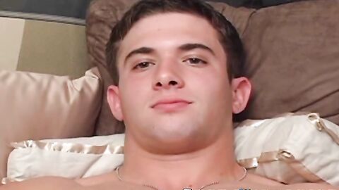 Handsome young soldier shows off his asshole while jerking