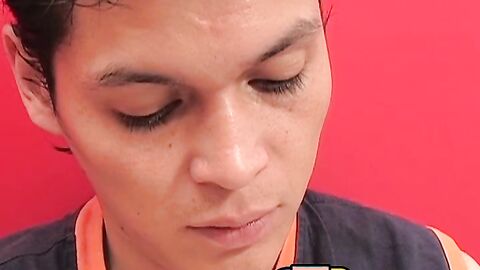 Cute Latino sprays cum after intense bareback ass drilling
