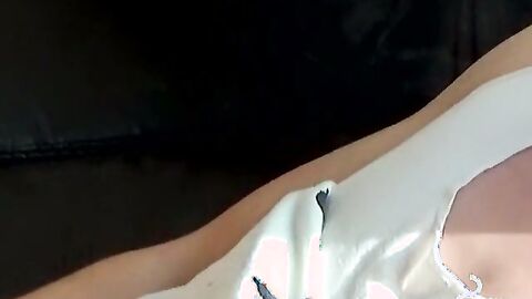 Blonde twink revealed his cock while blowing smoke