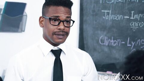 Ebony dudes Adrian Hart and Tony Genius set the books aside to fuck one another