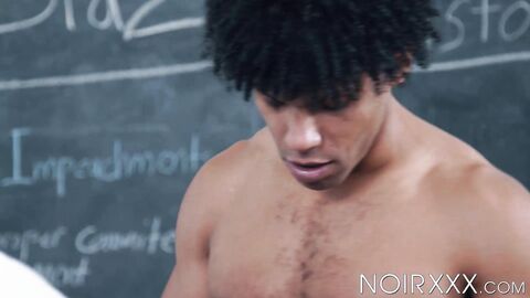 Ebony dudes Adrian Hart and Tony Genius set the books aside to fuck one another