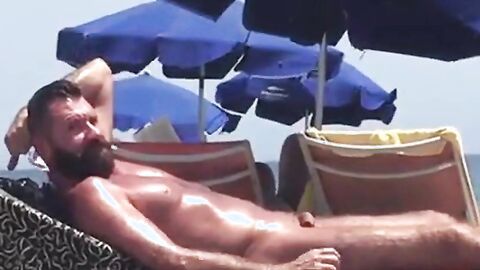 Big-Cock Daddy Bear at the Beach