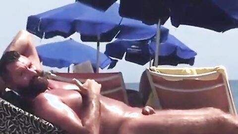 Big-Cock Daddy Bear at the Beach