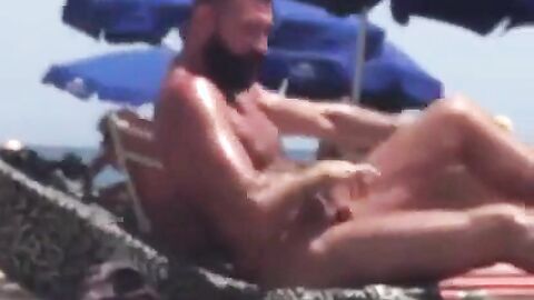 Big-Cock Daddy Bear at the Beach
