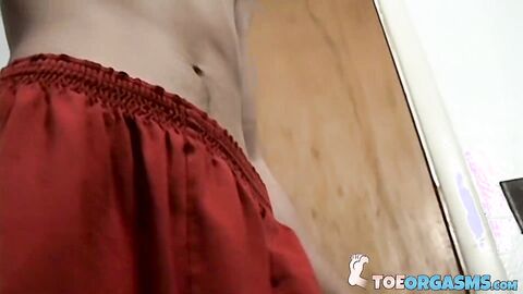 Horny Wiley needs wank his hard twink cock while showing off his sexy feet
