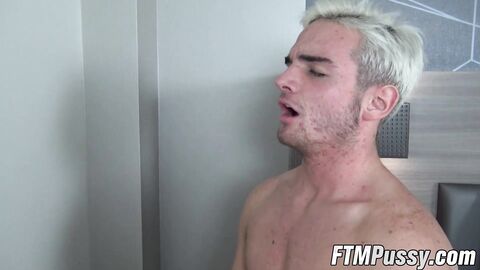 FTMPussy.Com - White Haired Hunk Finn Brando Feeds Ftm Luke With Hot Jizz