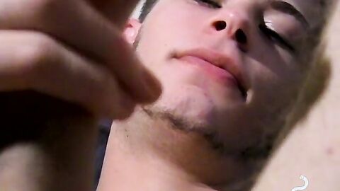 Bleu jacking his big dick hardÂ and hes smoking it up