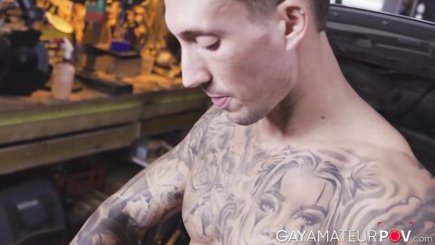 Hottie Mike Carrera showed off his shaved hole while wanking his big uncut dick