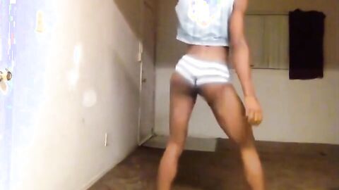 Black Amateur Twerking His Skinny Ass For Anal