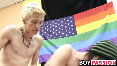 Blonde teen Miles ass stretched hardcore doggystyle after BJ