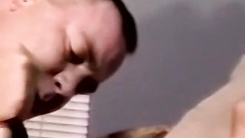 Amateur jerks off while mature man helps him cum with tongue