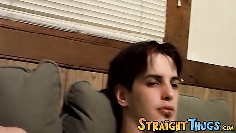 Horny straight thugs Axel and Billy love beating their meat