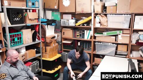 BoyPunish.com - Sexy young thief's explosive cumshot while being bareback fucked by a