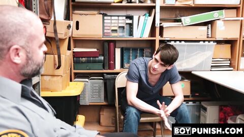 BoyPunish.com - Sexy young thief's explosive cumshot while being bareback fucked by a