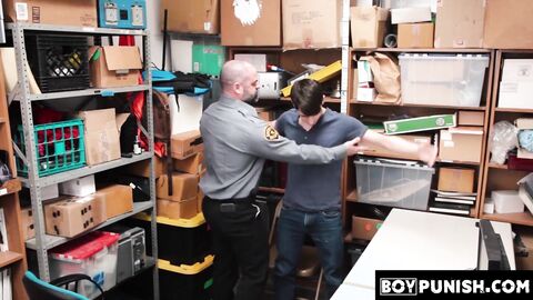 BoyPunish.com - Sexy young thief's explosive cumshot while being bareback fucked by a