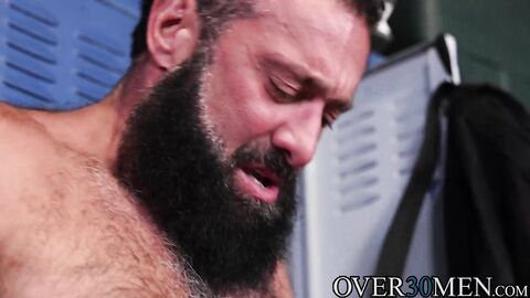Hairy dude Alex Tikas indulges in a painful passionate fucking