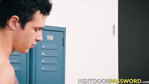 Jayden Marcos and Elliot Finn are fucking when their coach joined them for a threesom