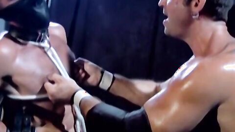 Hunky man Bryce Pierce tugs a sexy man nipples and smacks him