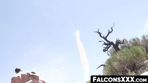 FalconsXXX.com - Gabriel Cross spreads for Ryan, taking his cock deep in raw action