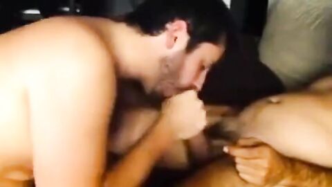 Big Cock Blowjob - Friend's Cum Extracted by Skillful Sucker