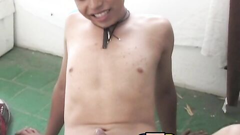 Young Latino twinks fucking raw after sucking big hard dicks