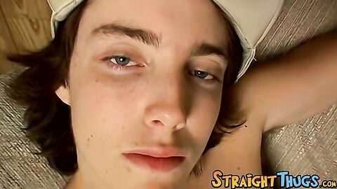 Straight thuggish twink touches his dick until he can cum